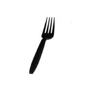 Dart F6BBPS, 6.13" Style Select Medium Weight Black Polystyrene Forks, Plastic Disposable Take Out Forks (50)