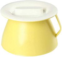 Plastic Portable Toilet, Children's Household Thickened Potty Chamber Pot Men and Women with Lid Adult Urine Bucket-Yellow