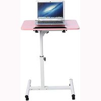 LXT PANDA Overbed Table with Wheels, Laptop Desk Cart Hospital Bed Desk Swivel Table Mobile Height and Angel Adjustable 360° Tilt Spliting Laptop Table.