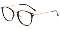 Firmoo Blue Light Blocking Reading Glasses, Anti Eye Strain Reduce Headache, Vintage Round Readers Tortoise Leopard Eyewear Frame for Women/Men(0.00, Tortoise Shell)