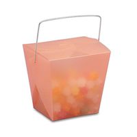 Pink Frosted Plastic Chinese Take Out Boxes 4" X 3 1/2" | Quantity: 12