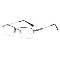 MINCL/Half Frame Progressive Multifocal Reading Glasses Very Light Adjustable Vision Eyewear (grey, 2.0)