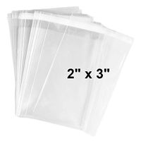888 Display USA 100 2x3 Bags Crystal Clear Adhesive Tiny Cello Bags for Treat, Bakery, Candle, Soap, Cookie Plastic Packaging Bags