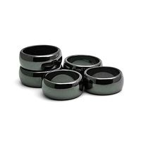 Morchic Magnetic Hematite Plain Band Rings for Women Men, Therapy Arthritis Anxiety Pain Relief, Balance Root Chakra 10mm (Pack of 5 Mixed Size)