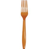 Creative Converting 288 Count Premium Touch of Color Plastic Forks, Pumpkin Spice