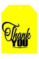 CakeSupplyShop Item#00004TGT Yellow Thank You Bulk Gift Tags 2-1/4"x3-1/2" - 50pack