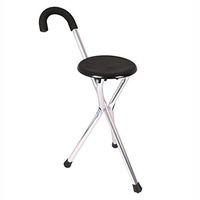 FISHD Crutch Stool Folding Canes Seat Sponge Handle Triangle Stable Base Non-Slip Wear-Resistant Foot pad Travel Aid for Elder Parents Gift,Durable