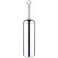 Lux Madras Round Chrome Toilet Brush Bowl and Holder Set, Brass (Polished Chrome)