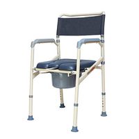 BINZHI Foldable Mobile Toilets Old People's Toilet Chair Lightweight Pregnant Women Bedside Covered Toilet Seat Backrest and Armrests Bedside Toilet (Color : A)