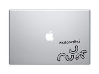 Pasta Art#2- Macaroni Artistic Drawing Restaurant Decor - 5" Black Vinyl Decal Sticker Car Macbook Laptop