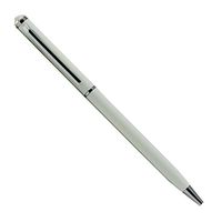 Slimline Pastel Ballpoint Pen Topped With Corresponding Swarovski Elements, Pastel White