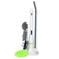 Electric Spin Scrubber, Cordless Shower Scrubber Power Cleaning Brush with 4 Replaceable Bathroom Scrubber Brush Heads, Adjustable Extension Handle for Cleaning Tub, Tile, Floor, Wall, Kitchen