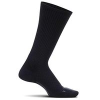 Feetures Unisex Plantar Fasciitis Cushion Crew Sock (Large, Black)