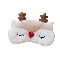 Monai Cute 3D Sleep Mask Plush Animal Sleeping Home Eye Cover for Women Girls Kids (ELK).