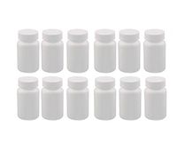 12PCS Plastic Round Pill Container Bottles-Medicine Tablet Capsule Storage Holder Pill Dispenser Bait Holder Organizer(White) (70ml)