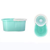 Blue Hands-free Automatic Mop Bucket Rotating Mop Home Mopping Bucket Rotating Double Drive Lazy Mop Size: 46x27x22cm