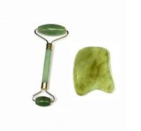 High Quality Jade Roller & Gua Sha Scraping Anti Aging Massage Tool Kit for Face and Body - Natural Beauty and Safe Anti-Aging Facial Massager Kit Treatment (Type B)