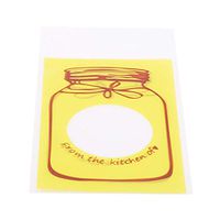 Xigeapg 100Pcs Bottle Style Cookies Biscuits Bags Self-Adhesive Wedding Cellophane Bag Cake Candy Gift Bags Yellow