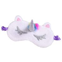 dressfan Unicorn Sleeping Mask Eye Mask Cute Unicorn Horn Soft Plush Blindfold Shade Cover for Women Girls