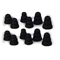 BOROLA Triple Three Flange Replacement Ear Tips, Noise Isolate Silicone Cushion Ear Bud Tips with 4mm Connector Hole, Fit for Most in Ear Earphone (Black,6 Pairs)[S/M/L]