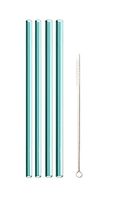 Simply Straws Straight 2 Classic & 2 Wide 8"+ Brush (Teal)