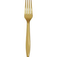 Club Pack of 288 Glittering Gold Premium Plastic Party Forks