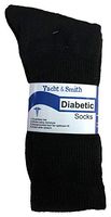 Yacht & Smith King Size Loose Fit Non-Binding Soft Cotton Diabetic Crew & Ankle Socks, Bulk Value Pack