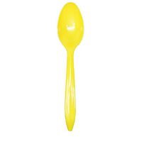 Medium Weight Plastic Colored Frozen Yogurt Spoons - 100 Ct (Yellow)
