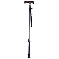 Elderly supplies Adjustable Cane, Carbon Telescopic Anti-Slip Durable Ultra-Light Cane Wooden Handle, Men's and Women's Multi-Function Safe Walking Stick