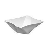 Party Essentials N681204 Twisted Square Serving Bowls, 81-ounce, White (Case of 12)