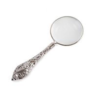 Reading Magnifying Glass, Hand-held, Can Enlarge 4 Times, European and American Style, Metal Handle, Suitable for Children/Students/Elderly Reading/Reading Newspaper Lens Diameter: 45mm