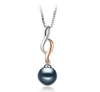 Pennie Black 8-9mm AA Quality Japanese Akoya 925 Sterling Silver Cultured Pearl Pendant For Women