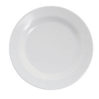HUBERT Dessert Plates Wide Rim Melamine White - 6 1/2 Dia 48 Per Case