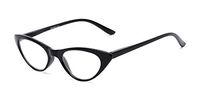 Readers.com Reading Glasses: The Brit Reader, Plastic Cat Eye Style for Women - Black, 1.50