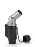 Vertigo Intimidator Quad Torch Lighter - Black Matte & Brushed Chrome