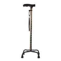Crutches Elderly Retractable Aluminum Alloy Anti-Skid Cane Elderly Four-Foot Walking Stick Elderly Lighting Cane (Color : Gold, Size : 70cm)