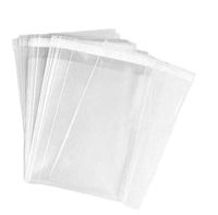 100PCS Clear Flat Cellophane Treat Bag OPP Plastic Bag with Adhesive Closure Food Gift Packaging Supplies Storage Bag Pouch For Snacks Bakery Cookies Candies 4.5"x 5.5"