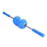 Alacritua Multifunctional Neck Massager, Double Ball Massage Roller, Cervical Spine, Lumbar Back, Spine, Full Body Massage Stick, Blue Household