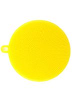 Silicone Scrubber, Silicone Multipurpose Kitchen Scrub Brush for Dish Pot and Veggies Fruit Non-Stick Pan Yellow