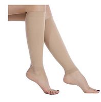 Calf Compression Sleeves, Lightweight, KEKING Leg Compression Socks 20-30mmHg Strong Calf Support, Unisex, Best for Calf Pain Relief, DVT, Shin Splint, Swelling, Varicose Veins, Maternity, Beige M