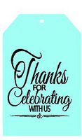 CakeSupplyShop Item#00032TGT Light Blue Thank You for Celebrating with Us Bulk Gift Tags 2-1/4"x3-1/2" - 50pack
