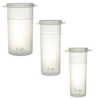 Hinge Top Natural Pill Container Vials Set with Fill Line - 2 oz, 3 oz, 4 oz (3 pack)