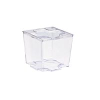 Kara Cubic Clear Mini Plastic Cup (Case of 24), PacknWood - Recyclable Plastic Small Cups w/o Lids (2.75 oz, 2" x 2" x 1.8") PK209MBKARA90