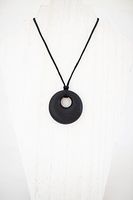 Chewby Chewelry Big Chew Pendant (Black) Chew Necklace - Chewy Oral Sensory Aid Teether - Useful for Autism, SPD - for Boys and Girls; Children