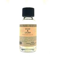 Pure Perfume Oil for Perfume Making, Personal Body Oil, Soap, Candle Making & Incense; Splash-On Clear Glass Bottle. Premium Quality Undiluted & Alcohol Free (1oz, Lilac & Lilies)