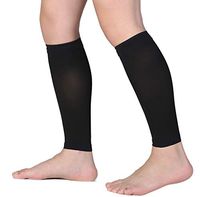 Calf Compression Sleeves, Lightweight, KEKING Leg Compression Socks 20-30mmHg Strong Calf Support, Unisex, Best for Calf Pain Relief, DVT, Shin Splint, Swelling, Varicose Veins, Maternity, Black XL