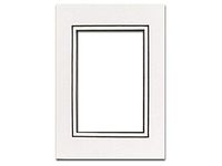 PA Framing, Double Mat, 5 x 7 Inches Frame for 3.5 x 5 Inches Photo Art Size - Black Core/White Upper and Inner Mat