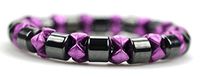 LUOS Fashion Jewelry Magnetic Therapy Hematite Purple Stretch Bracelet