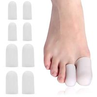 Skyfoot’s Toe Cover Gel Protector - Toe Cap for Missing or Ingrown Toenails, Blister and Callus Pack of 8 (White)