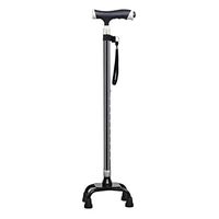 Evav Walking Stick Canes with LED Light Handle Crutches 10 Adjustable Height Levels Arthritis Seniors Disabled and Elderly Mobility Cane with 4 Legs (Color : Black)